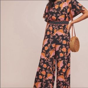 Maeve Belted Botanical Jumpsuit Size 4P
